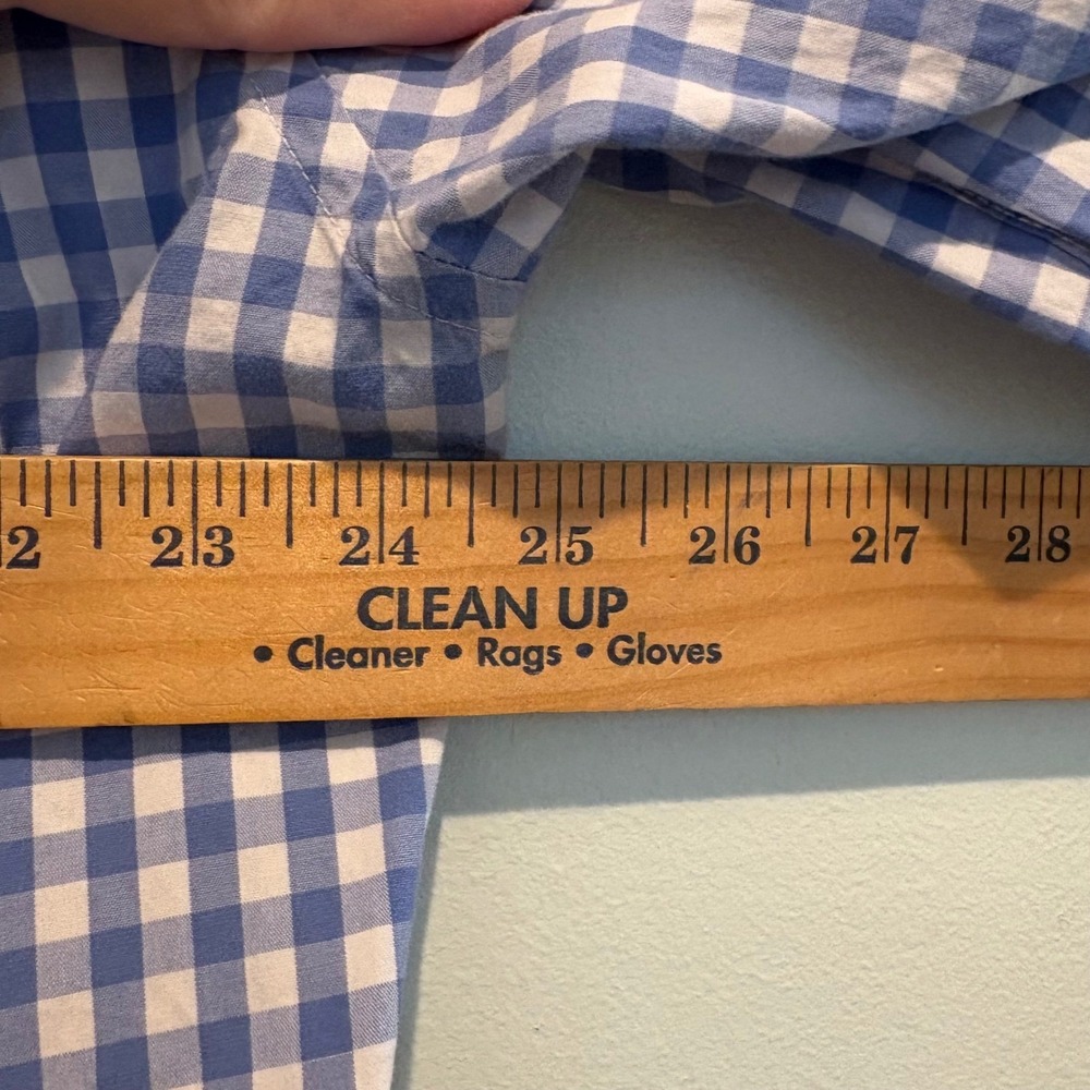 J.Crew Men's XXL Slim Fit Flex Washed Gingham Button Down Shirt Blue White - Picture 6 of 11